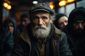 Fototapeta premium Aging Population. Seniors facing isolation or neglect, reflecting the challenges of an aging society and the need for support. Generative AI.