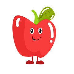 vector cute Red bell pepper mascot