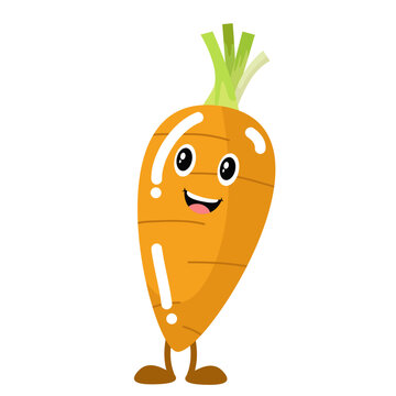 vector hand drawn carrot cartoon illustration