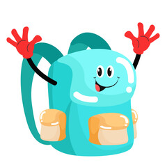 vector cute school bag cartoon style