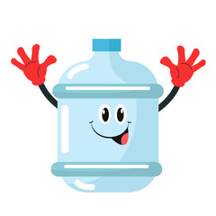 Vector gallon water bottle character cartoon 