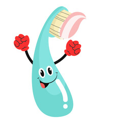 vector toothbrush cute character with smile face