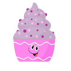 Vector cute cupcake  logo mascot