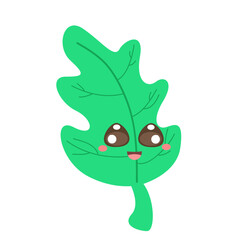 Vector happy leaf cute mascot character cute design