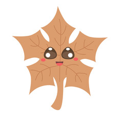 Vector happy leaf cute mascot character cute design