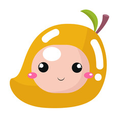 vector mango with smiling face