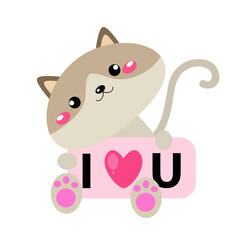 Cute Cat With Love Pose