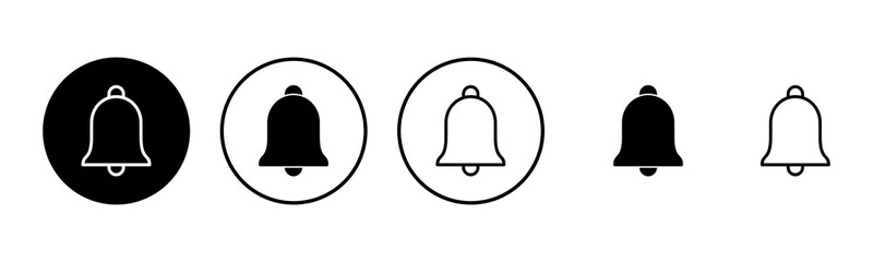 Bell Icon set illustration. Notification sign and symbol for web site design