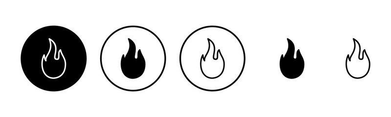 Fire icon set illustration. fire sign and symbol