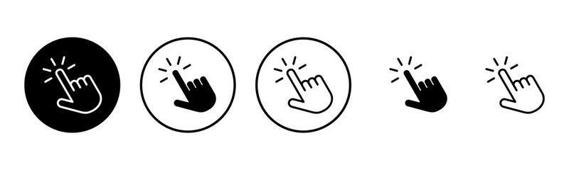 Hand click icon set illustration. pointer sign and symbol. hand cursor icon - obrazy, fototapety, plakaty