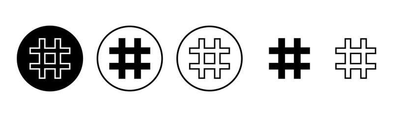 Hashtag icon set illustration. hashtag sign and symbol