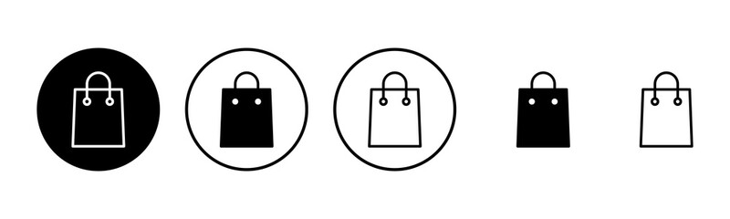 Shopping bag icon set illustration. shopping sign and symbol