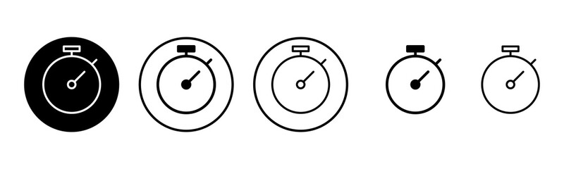 stopwatch icon set illustration. Timer sign and symbol. Countdown icon. Period of time