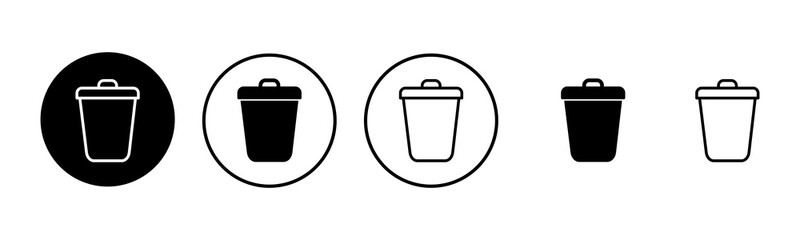 Trash icon set illustration. trash can icon. delete sign and symbol.