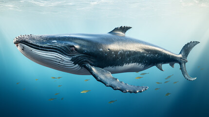 Fototapeta premium Whale swimming in the water