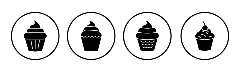 Cup cake icon vector. cake icon. bakery. muffin