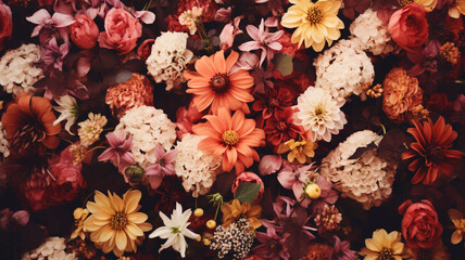 Beautiful autumn flower patterns - Floral background