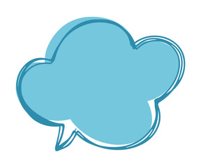 Cloud Shape Speech Bubble for text Box Cartoon Doodle Vector Illustration