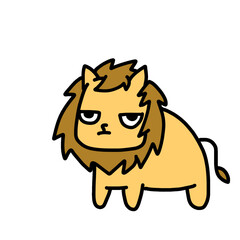 cute lion transparent background vector illustration