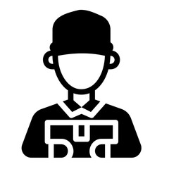 delivery man glyph icon