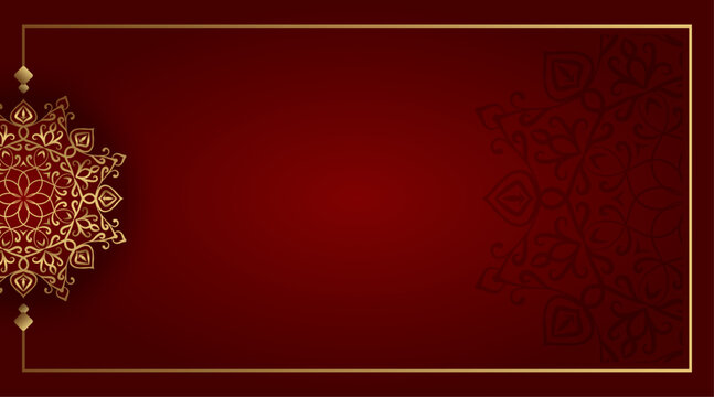 Red background with ornamental mandala