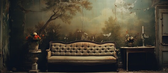 Aged, grungy vintage-style decor.