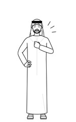 Muslim Man tapping his chest.