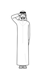 Muslim Man making a salute.