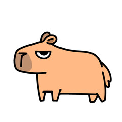cute capybara transparent background vector illustration