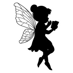 little fairy silhouette illustration