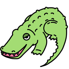 cute alligator, wani, transparent background vector illustration