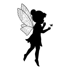 little fairy silhouette illustration