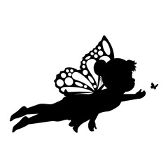 little fairy silhouette illustration