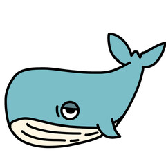 cute whale transparent background vector illustration