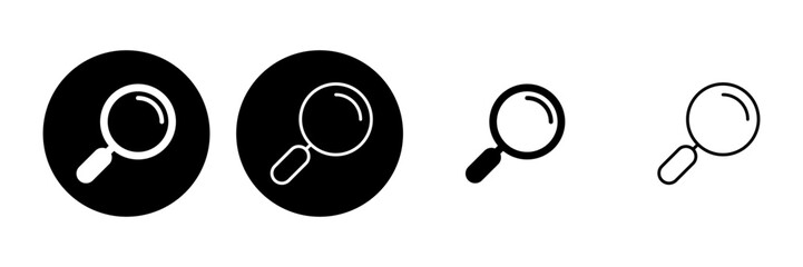 Search icon set. search magnifying glass icon
