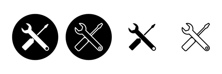 Repair tools icon set. tool icon vector. setting icon vector. Wrench and screwdriver. support, Service