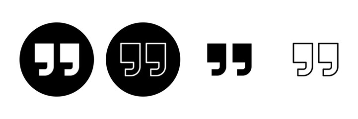 Quote icon set. Quotation mark symbol.