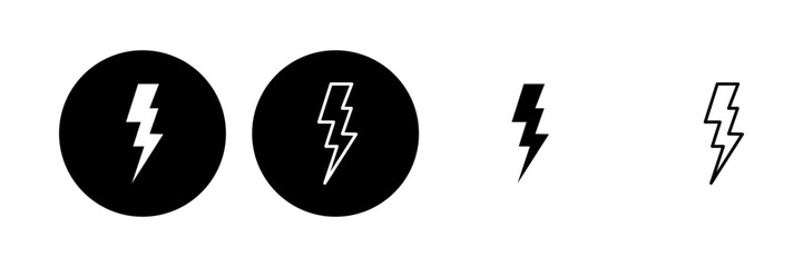 Lightning icon set. electric icon vector. power icon. energy sign