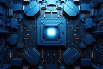 Brilliant Technology Blue Glow Neon Background Background