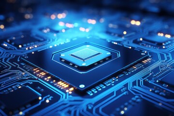 Brilliant Technology Blue Glow Neon Background Background