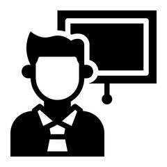 Businessman Presentation solid glyph icon