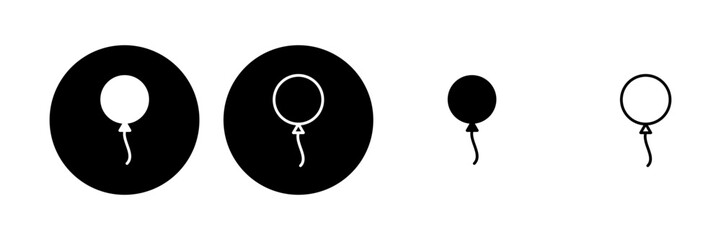 Fototapeta na wymiar Balloon icon set. party balloon icon decoration birthday vector. Balloon black silhouette icon