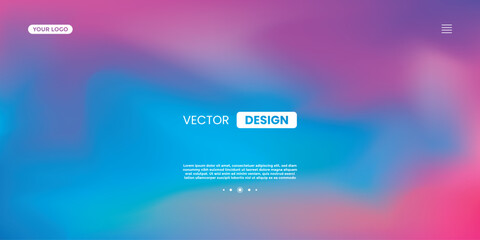 Abstract futuristic technology blurred summer blue red orange green rainbow liquid neon light colours background dynamic geometric shape landing page or banner template vector illustration. login form