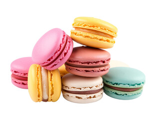 colorful macaroons isolated on white background