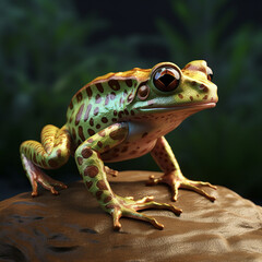 Fototapeta premium a cute 3d frog with a unique motif