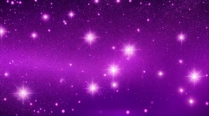 Purple abstract background with glittering stars and bokeh effect. Generative Ai