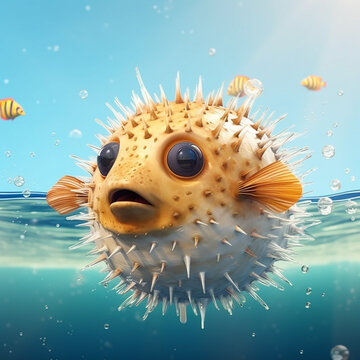 Cute And Funny 3d Puffer Fish