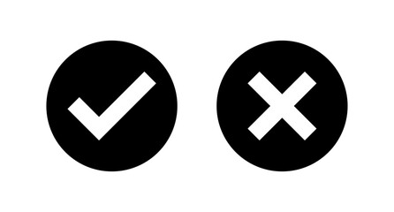 Check mark and cross mark icons