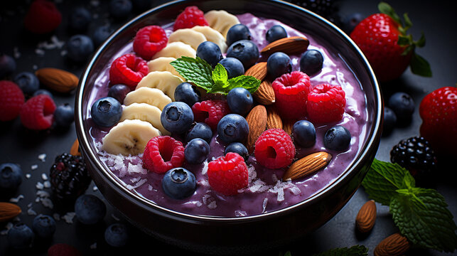 yogurt with berries UHD wallpaper Stock Photographic Image