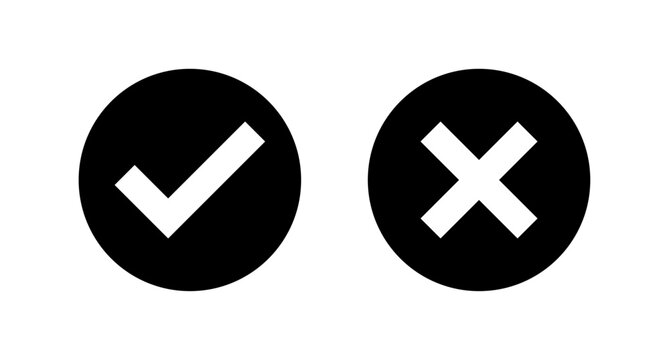 Check mark and cross mark icons